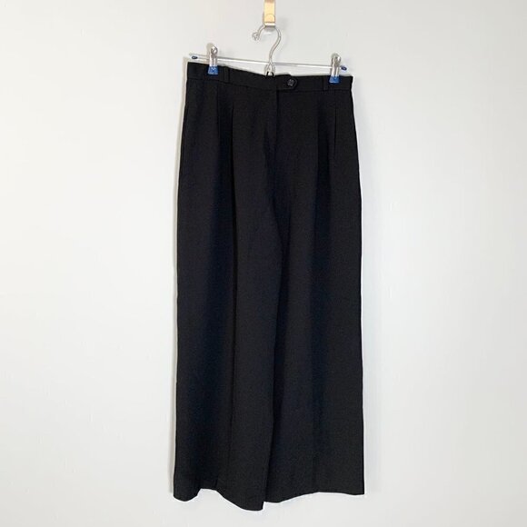 Alberto Makali black Made in USA wide leg high rise crop trouser pants - Size 6 - Picture 1 of 10
